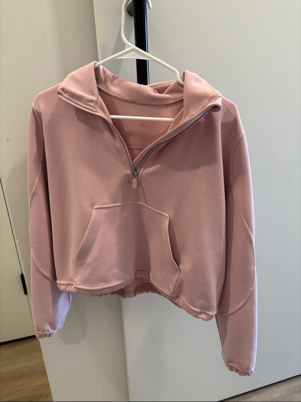 lululemon athletica Dusty Pink Cropped Half-Zip Hoodie